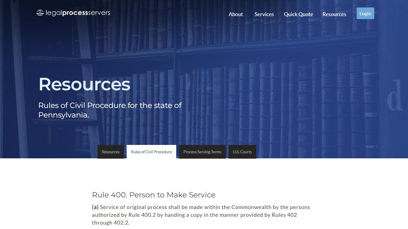 Pennsylvania Rules of Civil Procedure - Rule 400. Person to Make ...